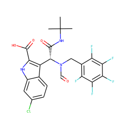 CC(C)(C)NC(=O)[C@@H](c1c(C(=O)O)[nH]c2cc(Cl)ccc12)N(C=O)Cc1c(F)c(F)c(F)c(F)c1F ZINC000220401766