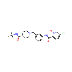 CC(C)(C)NC(=O)C1CCN(Cc2cccc(NC(=O)c3ccc(Cl)c[n+]3[O-])c2)CC1 ZINC001772623232