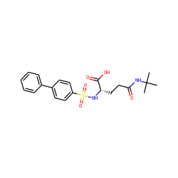 CC(C)(C)NC(=O)CC[C@H](NS(=O)(=O)c1ccc(-c2ccccc2)cc1)C(=O)O ZINC000653830206