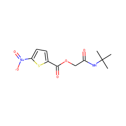 CC(C)(C)NC(=O)COC(=O)c1ccc([N+](=O)[O-])s1 ZINC000003495244
