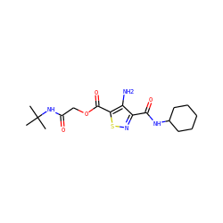 CC(C)(C)NC(=O)COC(=O)c1snc(C(=O)NC2CCCCC2)c1N ZINC000004889908