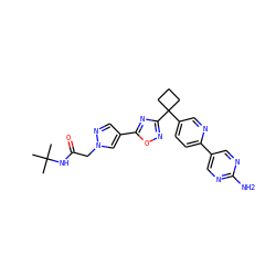 CC(C)(C)NC(=O)Cn1cc(-c2nc(C3(c4ccc(-c5cnc(N)nc5)nc4)CCC3)no2)cn1 ZINC000096175550