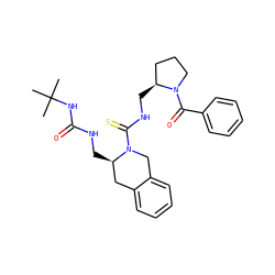 CC(C)(C)NC(=O)NC[C@@H]1Cc2ccccc2CN1C(=S)NC[C@H]1CCCN1C(=O)c1ccccc1 ZINC000013489673