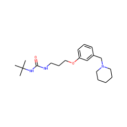 CC(C)(C)NC(=O)NCCCOc1cccc(CN2CCCCC2)c1 ZINC000013725243