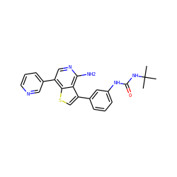 CC(C)(C)NC(=O)Nc1cccc(-c2csc3c(-c4cccnc4)cnc(N)c23)c1 ZINC000095596811