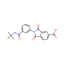 CC(C)(C)NC(=O)c1cccc(N2C(=O)c3ccc(C(=O)O)cc3C2=O)c1 ZINC000001211337