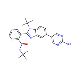 CC(C)(C)NC(=O)c1ccccc1-c1nc2cc(-c3cnc(N)nc3)ccc2n1C(C)(C)C ZINC000146192180