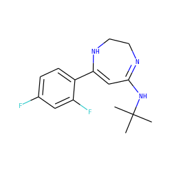 CC(C)(C)NC1=NCCNC(c2ccc(F)cc2F)=C1 ZINC000101074651