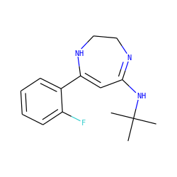 CC(C)(C)NC1=NCCNC(c2ccccc2F)=C1 ZINC000101073863