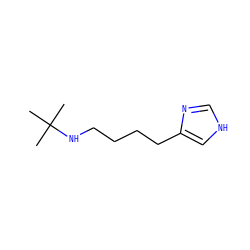 CC(C)(C)NCCCCc1c[nH]cn1 ZINC000013685835