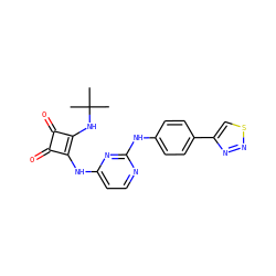 CC(C)(C)Nc1c(Nc2ccnc(Nc3ccc(-c4csnn4)cc3)n2)c(=O)c1=O ZINC000101595782