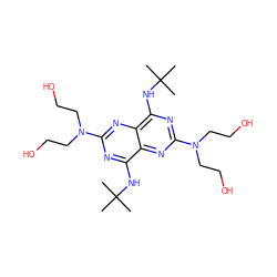 CC(C)(C)Nc1nc(N(CCO)CCO)nc2c(NC(C)(C)C)nc(N(CCO)CCO)nc12 ZINC000028710656
