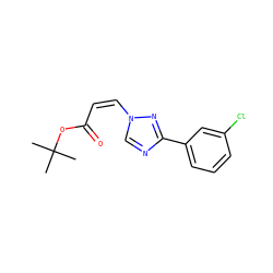 CC(C)(C)OC(=O)/C=C\n1cnc(-c2cccc(Cl)c2)n1 ZINC000115885479
