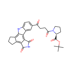 CC(C)(C)OC(=O)[C@@H]1CCCN1C(=O)CCC(=O)c1ccc2[nH]c3c4c(c5c(c3c2c1)C(=O)NC5=O)CCC4 ZINC000082157897