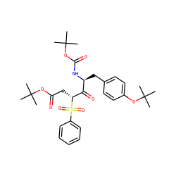 CC(C)(C)OC(=O)C[C@H](C(=O)[C@H](Cc1ccc(OC(C)(C)C)cc1)NC(=O)OC(C)(C)C)S(=O)(=O)c1ccccc1 ZINC000064235612