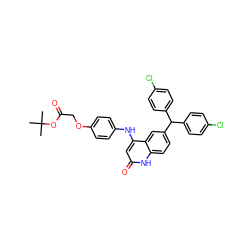 CC(C)(C)OC(=O)COc1ccc(Nc2cc(=O)[nH]c3ccc(C(c4ccc(Cl)cc4)c4ccc(Cl)cc4)cc23)cc1 ZINC001772649674