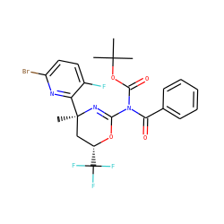 CC(C)(C)OC(=O)N(C(=O)c1ccccc1)C1=N[C@](C)(c2nc(Br)ccc2F)C[C@@H](C(F)(F)F)O1 ZINC000223544049