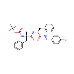 CC(C)(C)OC(=O)N[C@@](C)(Cc1ccccc1)C(=O)N[C@@H](Cc1ccccc1)C(=O)NCc1ccc(O)cc1 ZINC000029411575