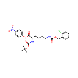 CC(C)(C)OC(=O)N[C@@H](CCCCNC(=O)OCc1ccccc1Cl)C(=O)Oc1ccc([N+](=O)[O-])cc1 ZINC000072183161