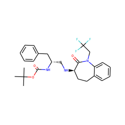CC(C)(C)OC(=O)N[C@@H](CN[C@@H]1CCc2ccccc2N(CC(F)(F)F)C1=O)Cc1ccccc1 ZINC000028952686