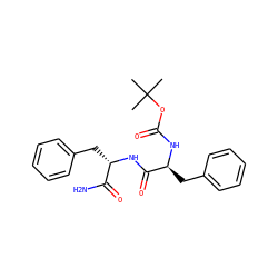 CC(C)(C)OC(=O)N[C@@H](Cc1ccccc1)C(=O)N[C@@H](Cc1ccccc1)C(N)=O ZINC000003067703