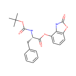 CC(C)(C)OC(=O)N[C@@H](Cc1ccccc1)C(=O)Oc1cccc2oc(=O)[nH]c12 ZINC000095604681