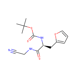 CC(C)(C)OC(=O)N[C@@H](Cc1ccco1)C(=O)NCC#N ZINC000013676560