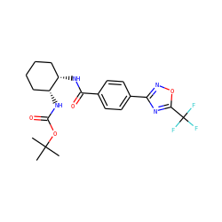 CC(C)(C)OC(=O)N[C@@H]1CCCC[C@@H]1NC(=O)c1ccc(-c2noc(C(F)(F)F)n2)cc1 ZINC000143401011