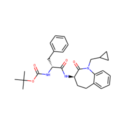 CC(C)(C)OC(=O)N[C@H](Cc1ccccc1)C(=O)N[C@@H]1CCc2ccccc2N(CC2CC2)C1=O ZINC000028952636