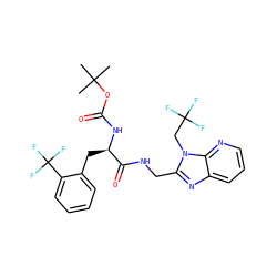CC(C)(C)OC(=O)N[C@H](Cc1ccccc1C(F)(F)F)C(=O)NCc1nc2cccnc2n1CC(F)(F)F ZINC000029039475