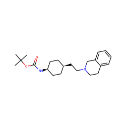 CC(C)(C)OC(=O)N[C@H]1CC[C@@H](CCN2CCc3ccccc3C2)CC1 ZINC000102321632