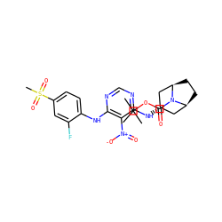 CC(C)(C)OC(=O)N1[C@H]2CC[C@@H]1C[C@@H](Nc1ncnc(Nc3ccc(S(C)(=O)=O)cc3F)c1[N+](=O)[O-])C2 ZINC000103232136