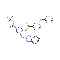CC(C)(C)OC(=O)N1C[C@H](Nc2nc3ccc(Cl)cc3[nH]2)[C@@H](OC(=O)c2cccc(Oc3ccccc3)c2)C1 ZINC000206708947