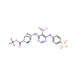 CC(C)(C)OC(=O)N1C[C@H]2C[C@H]1C[C@@H]2Nc1ncnc(Nc2ccc(S(C)(=O)=O)cc2)c1[N+](=O)[O-] ZINC001772652686
