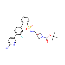 CC(C)(C)OC(=O)N1CC(O)(CNS(=O)(=O)c2ccccc2-c2ccc(-c3ccc(N)nc3)c(F)c2)C1 ZINC000224766759