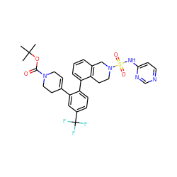 CC(C)(C)OC(=O)N1CC=C(c2cc(C(F)(F)F)ccc2-c2cccc3c2CCN(S(=O)(=O)Nc2ccncn2)C3)CC1 ZINC000147361344