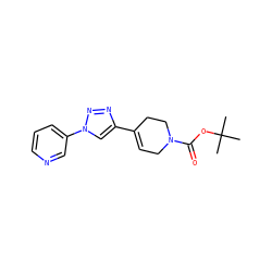 CC(C)(C)OC(=O)N1CC=C(c2cn(-c3cccnc3)nn2)CC1 ZINC000040835260