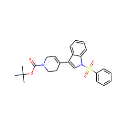 CC(C)(C)OC(=O)N1CC=C(c2cn(S(=O)(=O)c3ccccc3)c3ccccc23)CC1 ZINC000028331188