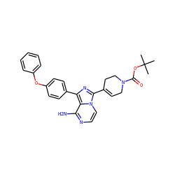 CC(C)(C)OC(=O)N1CC=C(c2nc(-c3ccc(Oc4ccccc4)cc3)c3c(N)nccn23)CC1 ZINC000096168190