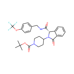 CC(C)(C)OC(=O)N1CCC(N2C(=O)c3ccccc3[C@H]2C(=O)NCc2ccc(OC(F)(F)F)cc2)CC1 ZINC000095553717