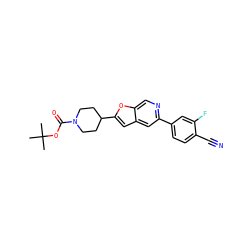 CC(C)(C)OC(=O)N1CCC(c2cc3cc(-c4ccc(C#N)c(F)c4)ncc3o2)CC1 ZINC000204937541
