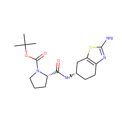 CC(C)(C)OC(=O)N1CCC[C@H]1C(=O)N[C@H]1CCc2nc(N)sc2C1 ZINC000103278137
