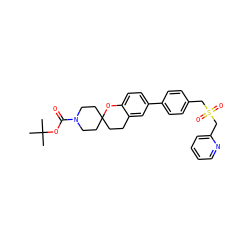 CC(C)(C)OC(=O)N1CCC2(CCc3cc(-c4ccc(CS(=O)(=O)Cc5ccccn5)cc4)ccc3O2)CC1 ZINC000146746857