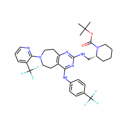 CC(C)(C)OC(=O)N1CCCC[C@@H]1CNc1nc2c(c(Nc3ccc(C(F)(F)F)cc3)n1)CCN(c1ncccc1C(F)(F)F)CC2 ZINC000072115243