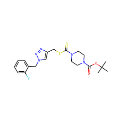 CC(C)(C)OC(=O)N1CCN(C(=S)SCc2cn(Cc3ccccc3F)nn2)CC1 ZINC000095586216