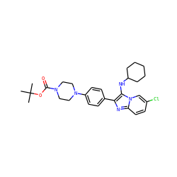 CC(C)(C)OC(=O)N1CCN(c2ccc(-c3nc4ccc(Cl)cn4c3NC3CCCCC3)cc2)CC1 ZINC000073297186