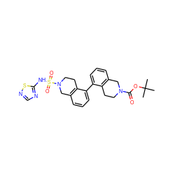 CC(C)(C)OC(=O)N1CCc2c(cccc2-c2cccc3c2CCN(S(=O)(=O)Nc2ncns2)C3)C1 ZINC000147508612