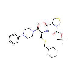 CC(C)(C)OC(=O)N1CSC[C@H]1C(=O)N[C@@H](CSCC1CCCCC1)C(=O)N1CCN(c2ccccc2)CC1 ZINC000026384062