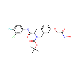 CC(C)(C)OC(=O)N1Cc2cc(OCC(=O)NO)ccc2C[C@H]1C(=O)Nc1ccc(F)c(Cl)c1 ZINC000045355235