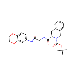 CC(C)(C)OC(=O)N1Cc2ccccc2C[C@H]1C(=O)NCC(=O)Nc1ccc2c(c1)OCCO2 ZINC000009487378